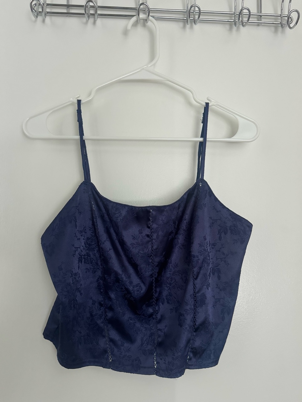 Victoria's Secret Navy Floral Satin Cowl Cami